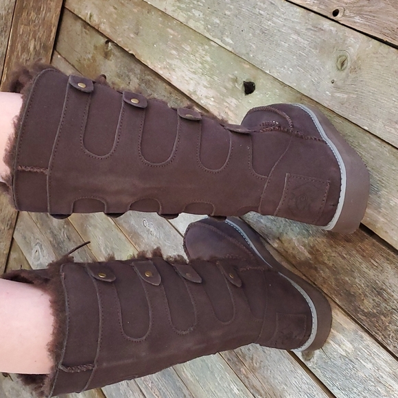 *LAST PAIR* Aussie Marino 5M Tasman Australian wool high calf lace up boot #1167 - Picture 3 of 6